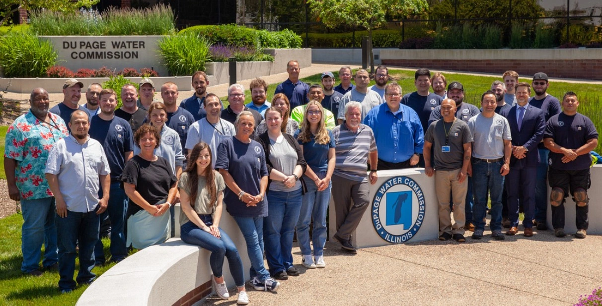 Staff in front of DWC office