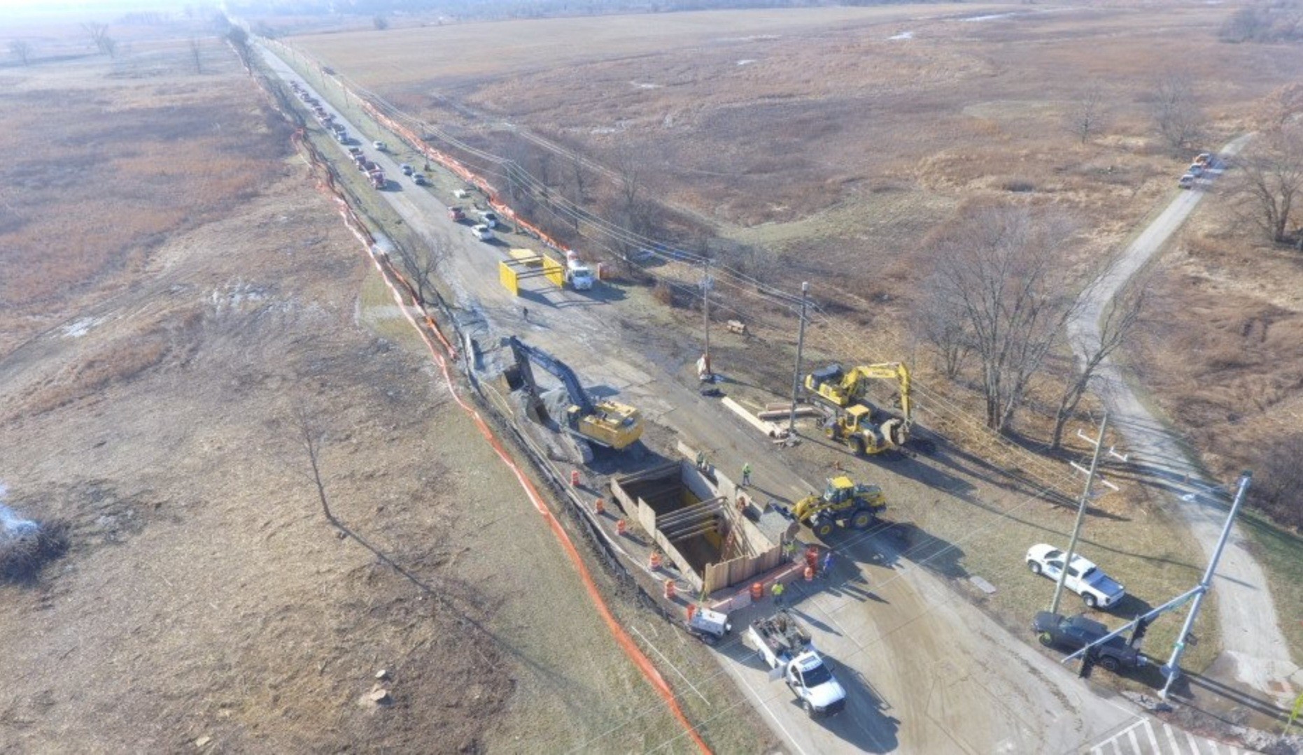 large scale construction aerial
